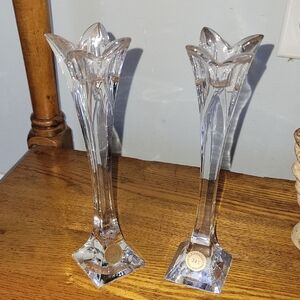 Nachtmann Bleikristall 24% Lead Crystal Candlestickes Set Of 2